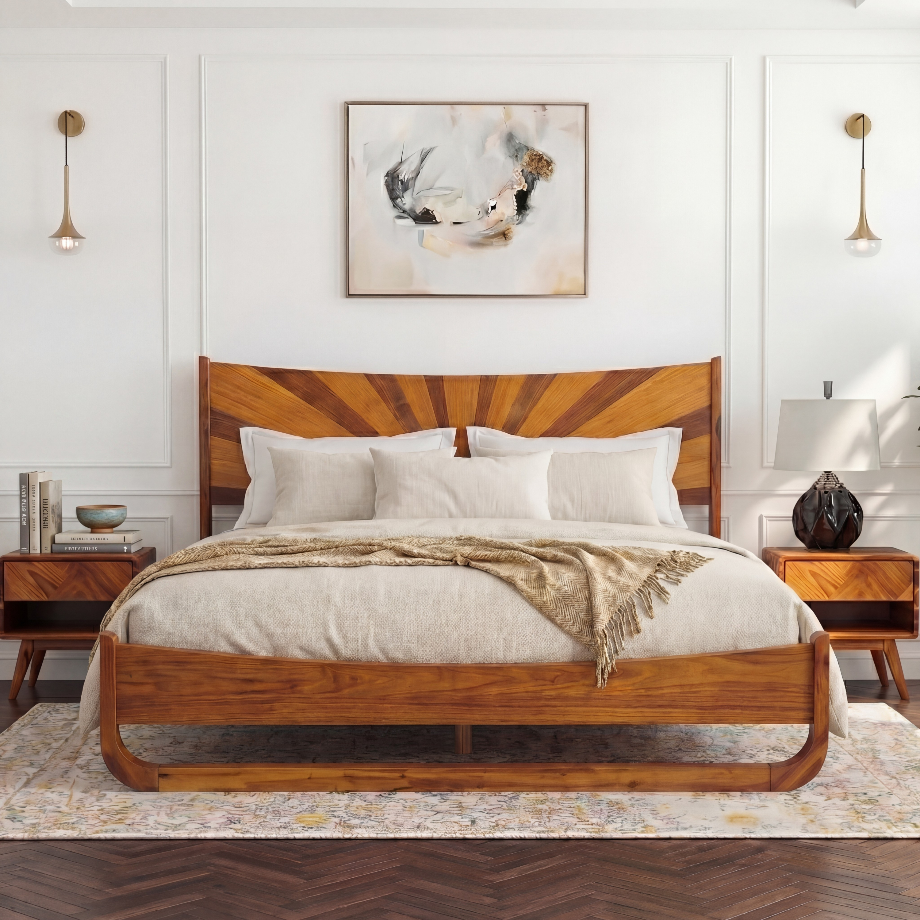 Sunset Solid Wood Bed Frame