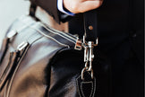 The Shield Duffle- Black Full-Grain Leather Duffle Bag Made in Canada