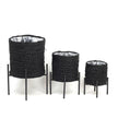 Isha Black Braided Planter