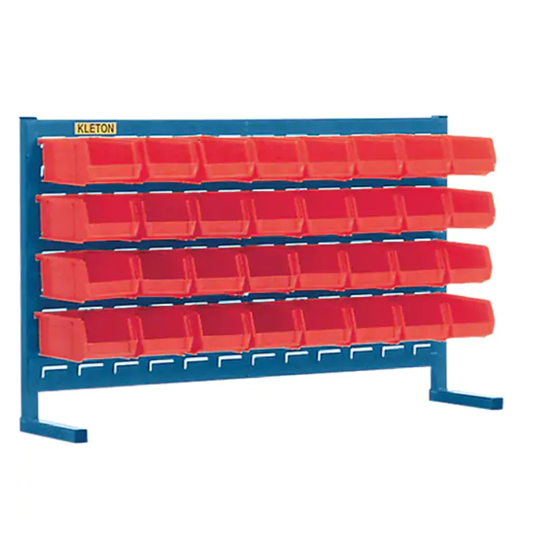 Louvered Rack with Bins, 32 Bins, 36