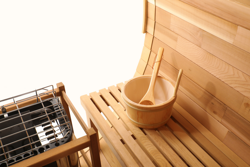 Blisspod | Prague | Canadian Red Cedar Outdoor Steam Barell Sauna | Full Glass Back | 70.87