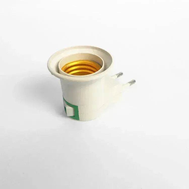 E27 Lamp Holder Adapter – EU Plug Socket Converter, White