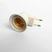 E27 Lamp Holder Adapter – EU Plug Socket Converter, White