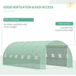 Outsunny 19.7'x9.8'x6.6' Large Walk-In Greenhouse Garden Plant Seed Growing Tunnel Shed Green