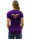 V-Neck Tee with Cross, Wings, and Rhinestone Accents