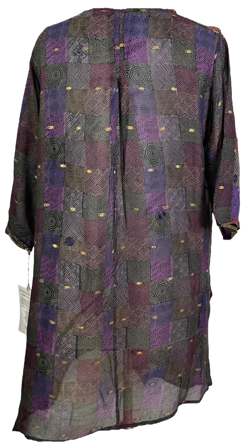 PRC6061 Avatar Pure Silk Self Pocket Tunic Dress