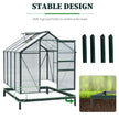 Outsunny 6'x8'x7' Walk-in Greenhouse Clear Polycarbonate Panels Plants Flower Growth Shed Outdoor Warm House