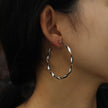 VERONA Wavy Twist Silver Hoop Earrings