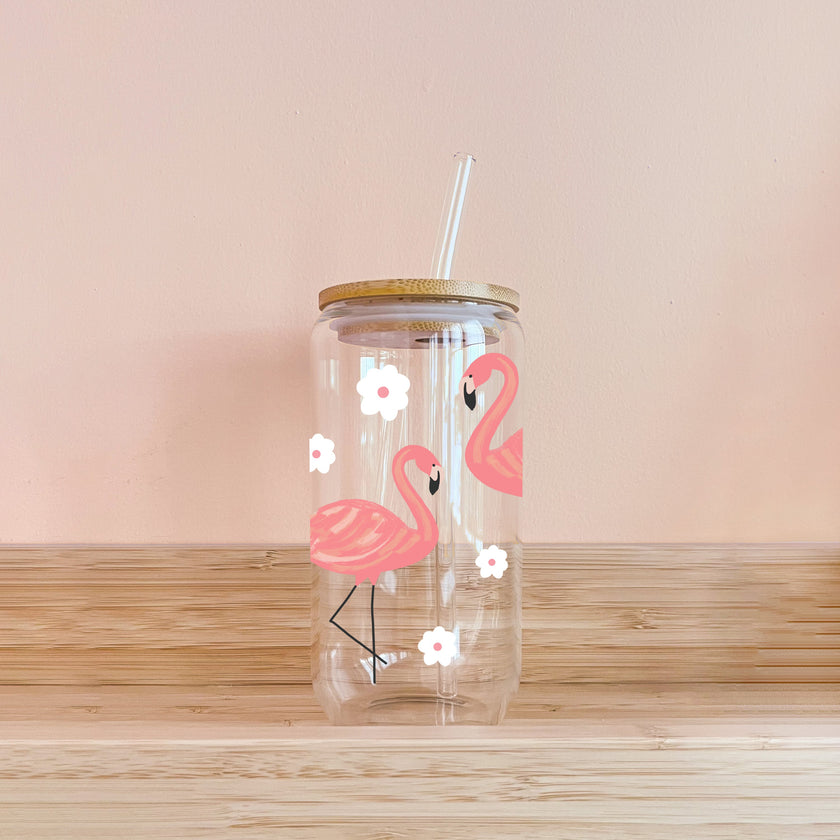 Verre boho - flamant rose