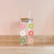 Verre boho - fleurs multi