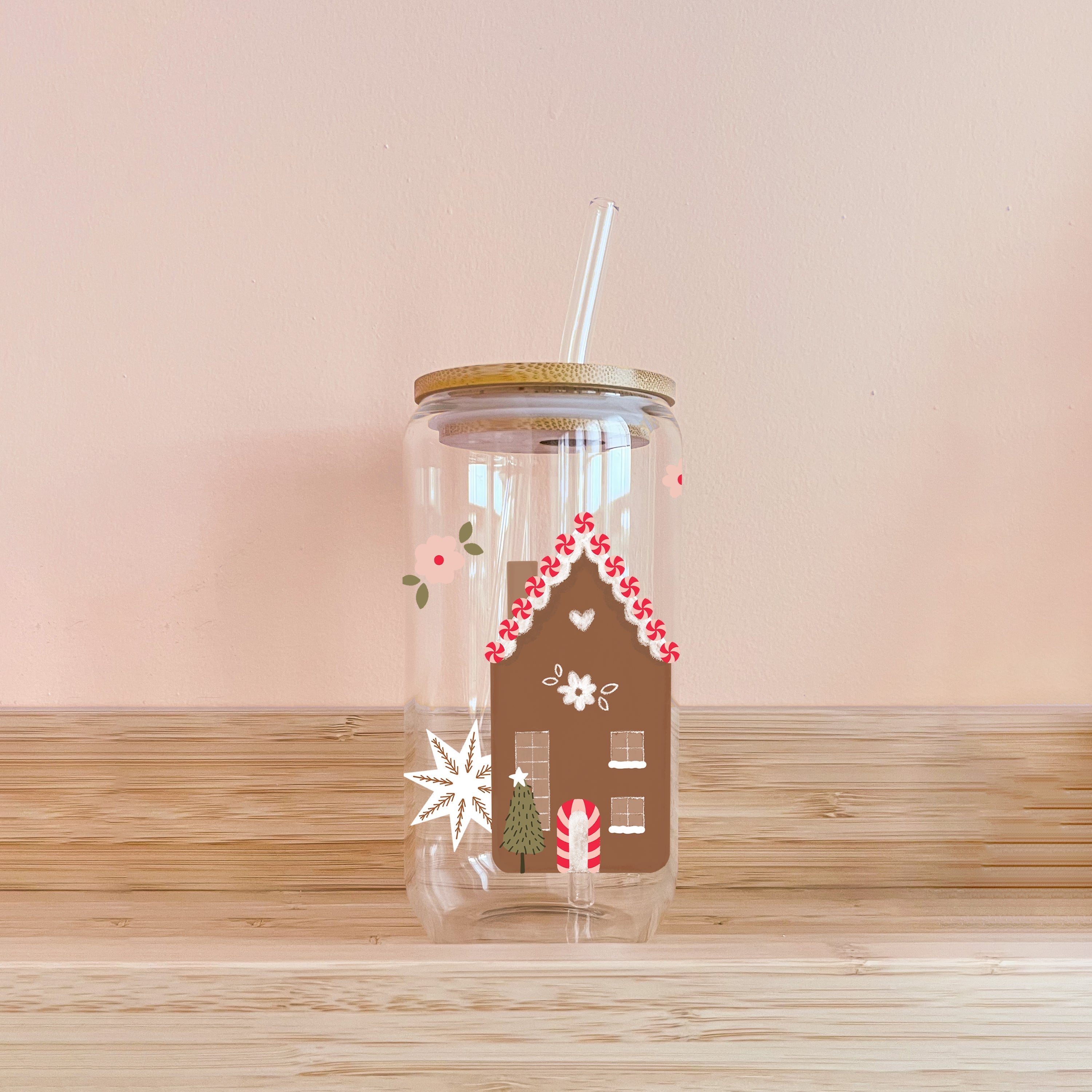 Verre boho - maisons pain d'épices