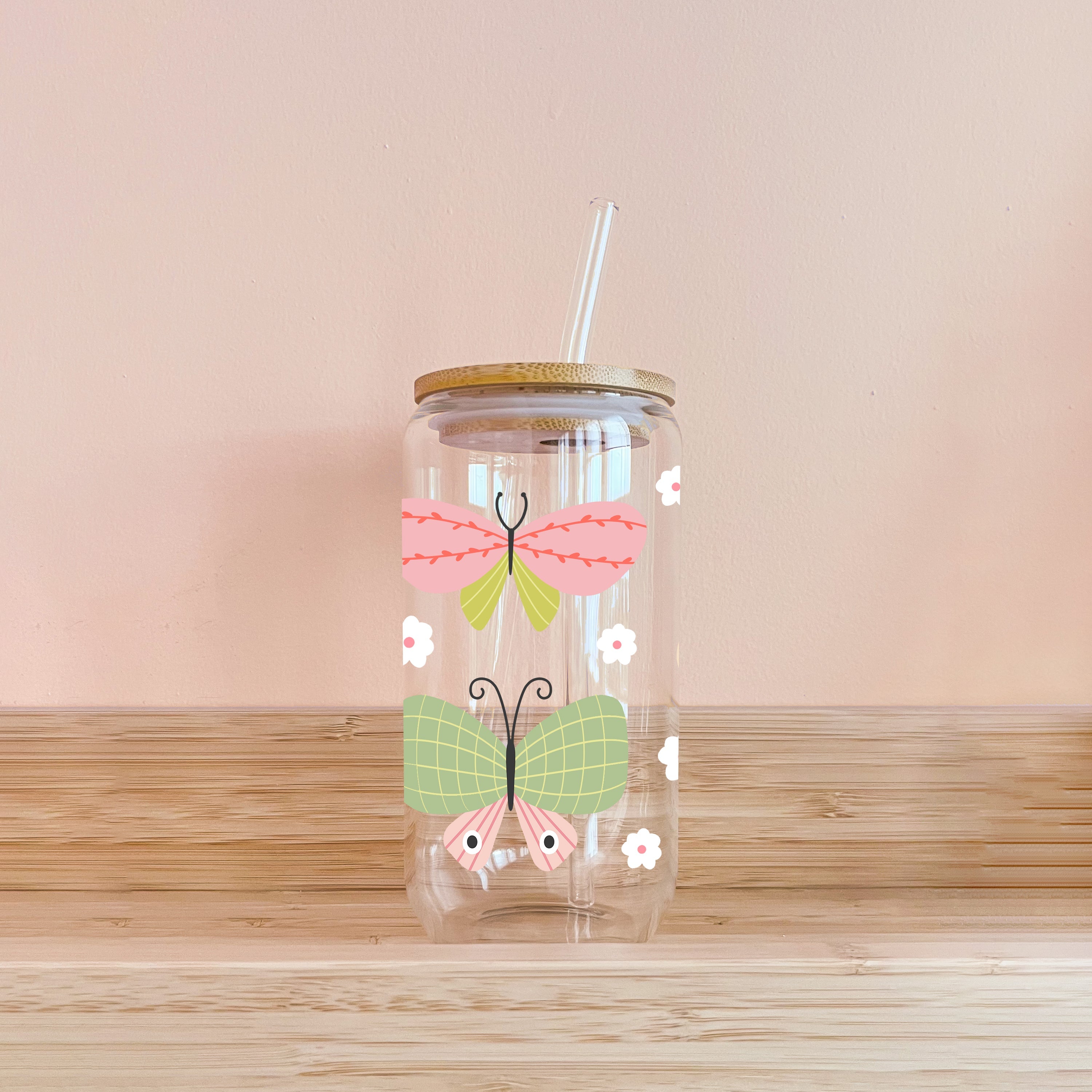 Verre boho - papillons
