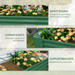 6 x 3 x 1ft Galvanized Raised Garden Bed, Reinforced Outdoor Planter Box with Open Bottom, Green