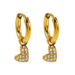 VIRTUOUS Gold: Mini Hoops with Zirconia Embedded Heart Charm