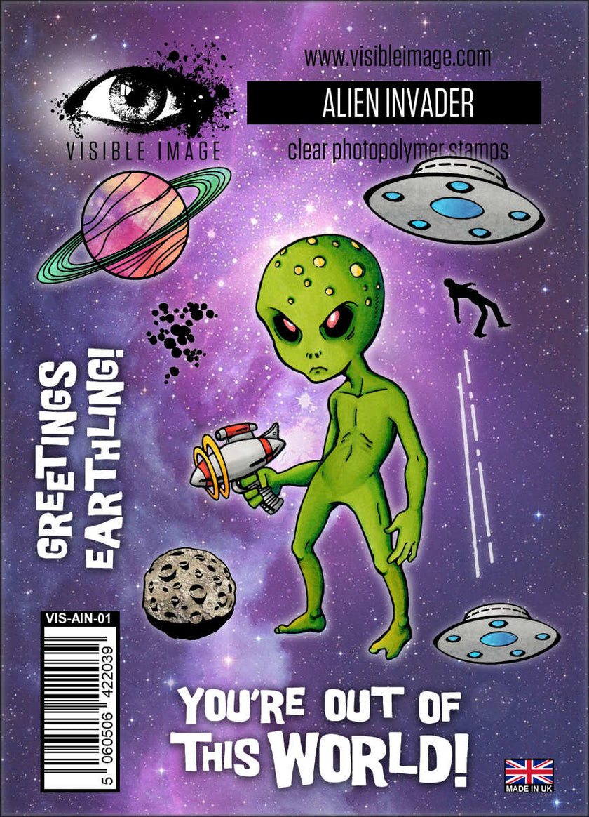 Visible Image Alien Invader - A6 Stamp Set