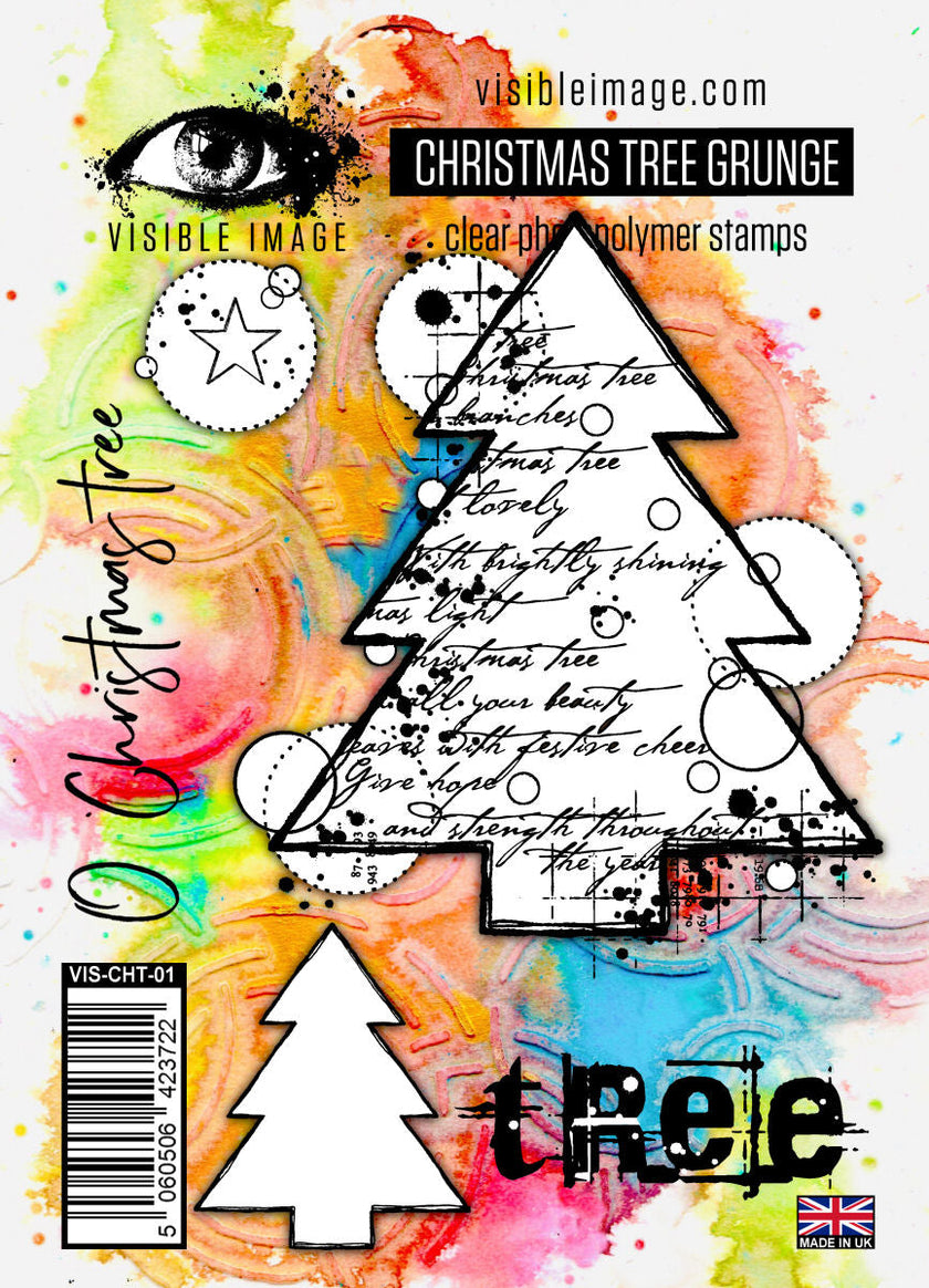 Visible Image Christmas Tree Grunge - A6 Stamp Set