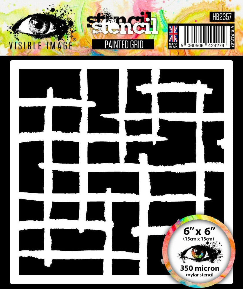 Visible Image Painted Grid Stencil - 6 x 6