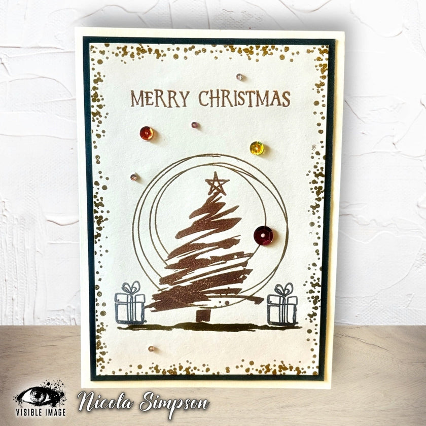 Visible Image Sketched Christmas Trees - A6 Stamp Set