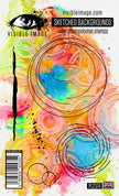 Visible Image Sketched Backgrounds - A6 Stamp Set