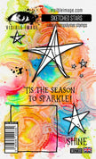 Visible Image Sketched Stars - A6 Stamp Set