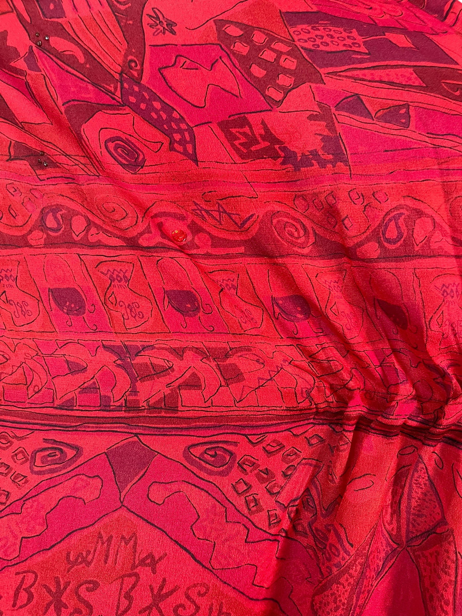 KERRI  PRC6417 Avatar Pure Silk Maxi Kaftan