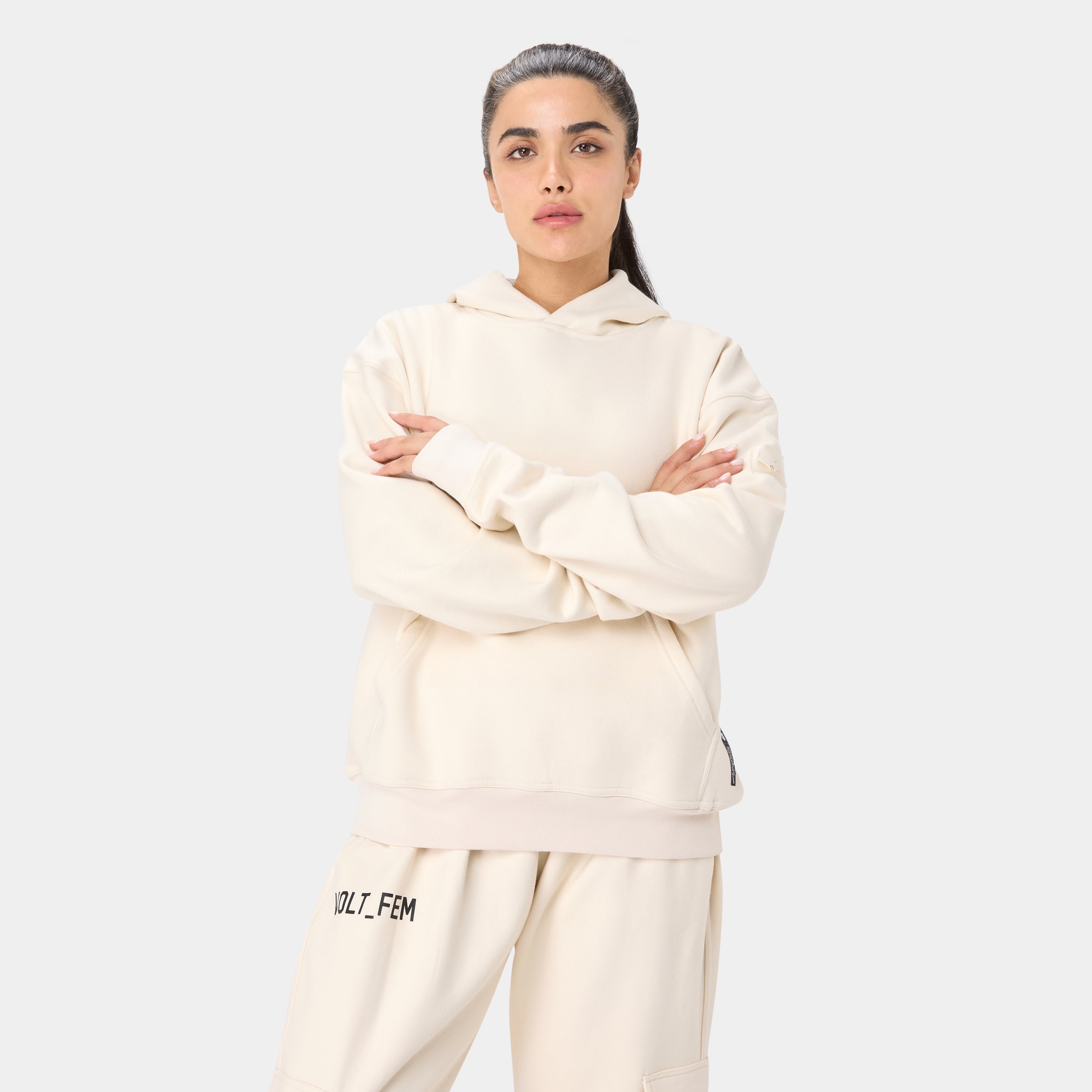 VOLTFEM_77 HOODIE — TACTICAL BEIGE