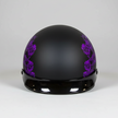 VOSS 707FRP Black Skull and Rose Half Helmet with Peak