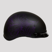 VOSS 707FRP Purple Paisley Half Helmet with Peak