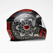 VOSS 988 Moto-1 Red Mandala Full Face Matte Motorcycle Helmet
