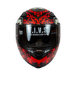 VOSS 988 Moto-1 Red Mandala Full Face Matte Motorcycle Helmet
