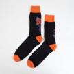 Orange and Black Flower Print