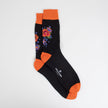 Orange and Black Flower Print