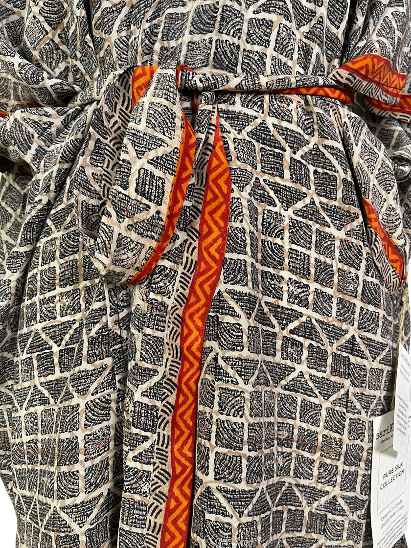 PRC6915 Avatar Pure Silk Kimono-Sleeved Jacket with Belt