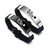 Valentine's Day Black Silver Her King His Queen Couple Bracelets