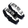 Valentine's Day Black Silver Her King His Queen Couple Bracelets
