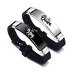 Valentine's Day Black Silver Her King His Queen Couple Bracelets