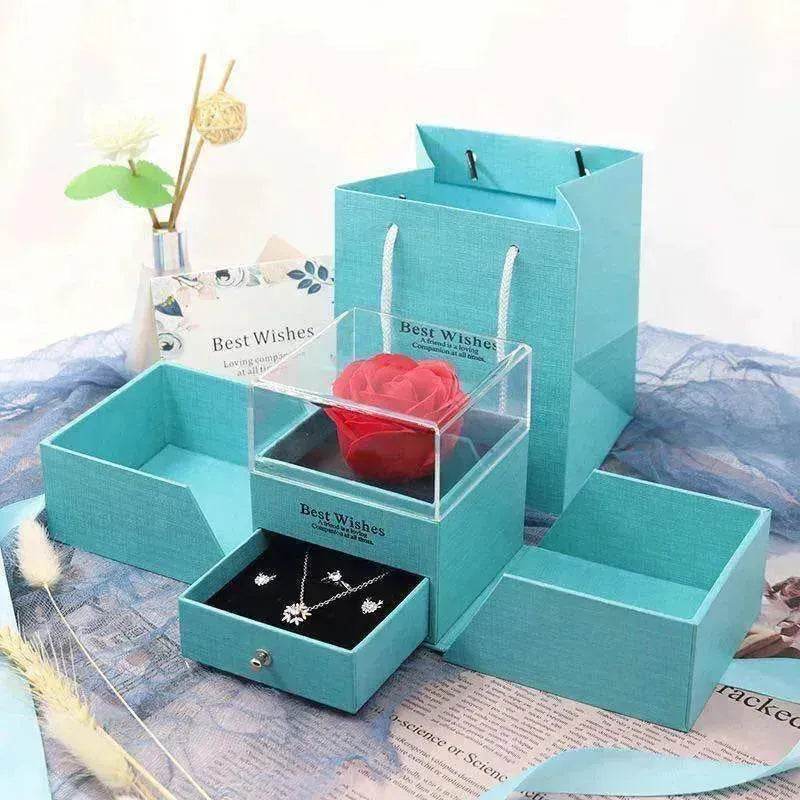 Valentine's Day Gift Rose Jewelry Box Set