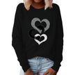 Valentine's Day Love Print Round Neck Long Sleeve Sweater