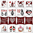 Valentine's Day Red Cartoon Letter Series Peach Skin Sofa Pillowcase