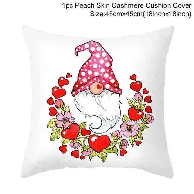 Valentine's Day Red Cartoon Letter Series Peach Skin Sofa Pillowcase