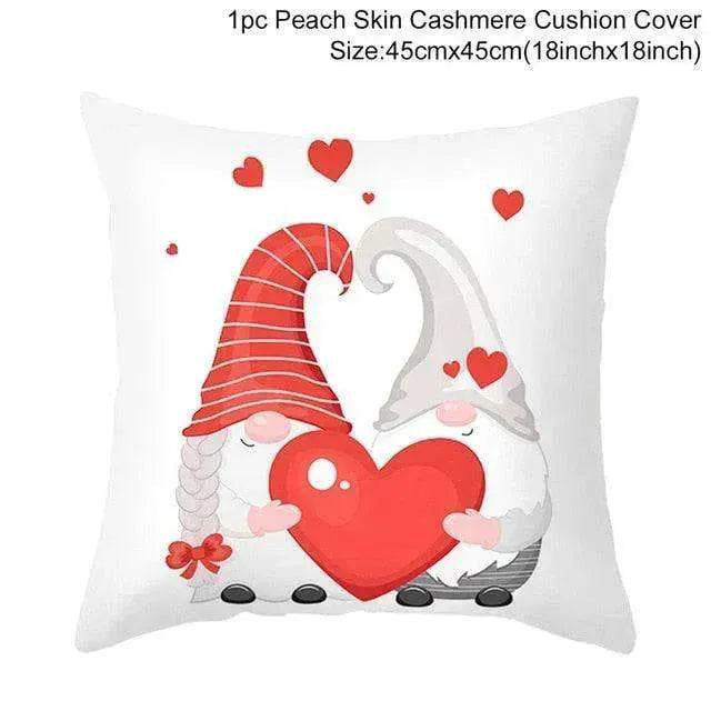 Valentine's Day Red Cartoon Letter Series Peach Skin Sofa Pillowcase