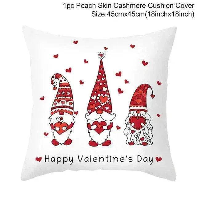 Valentine's Day Red Cartoon Letter Series Peach Skin Sofa Pillowcase