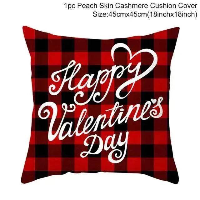 Valentine's Day Red Cartoon Letter Series Peach Skin Sofa Pillowcase