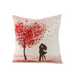 Valentine's Day Red Heart Linen Pillowcase