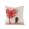 Valentine's Day Red Heart Linen Pillowcase