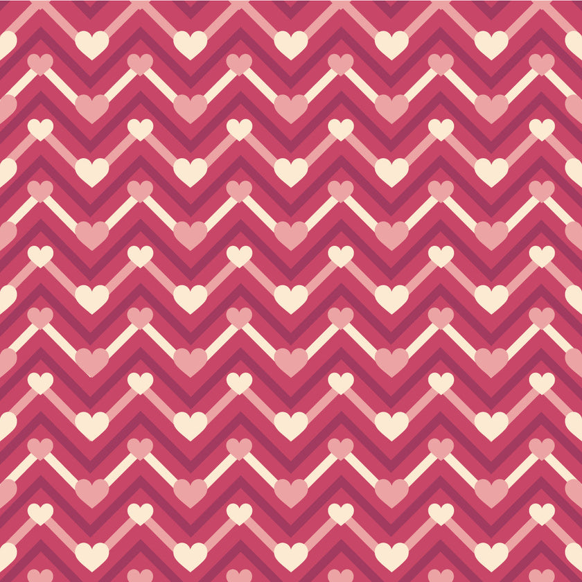 Valentines Zigzag Hearts Adhesive Vinyl