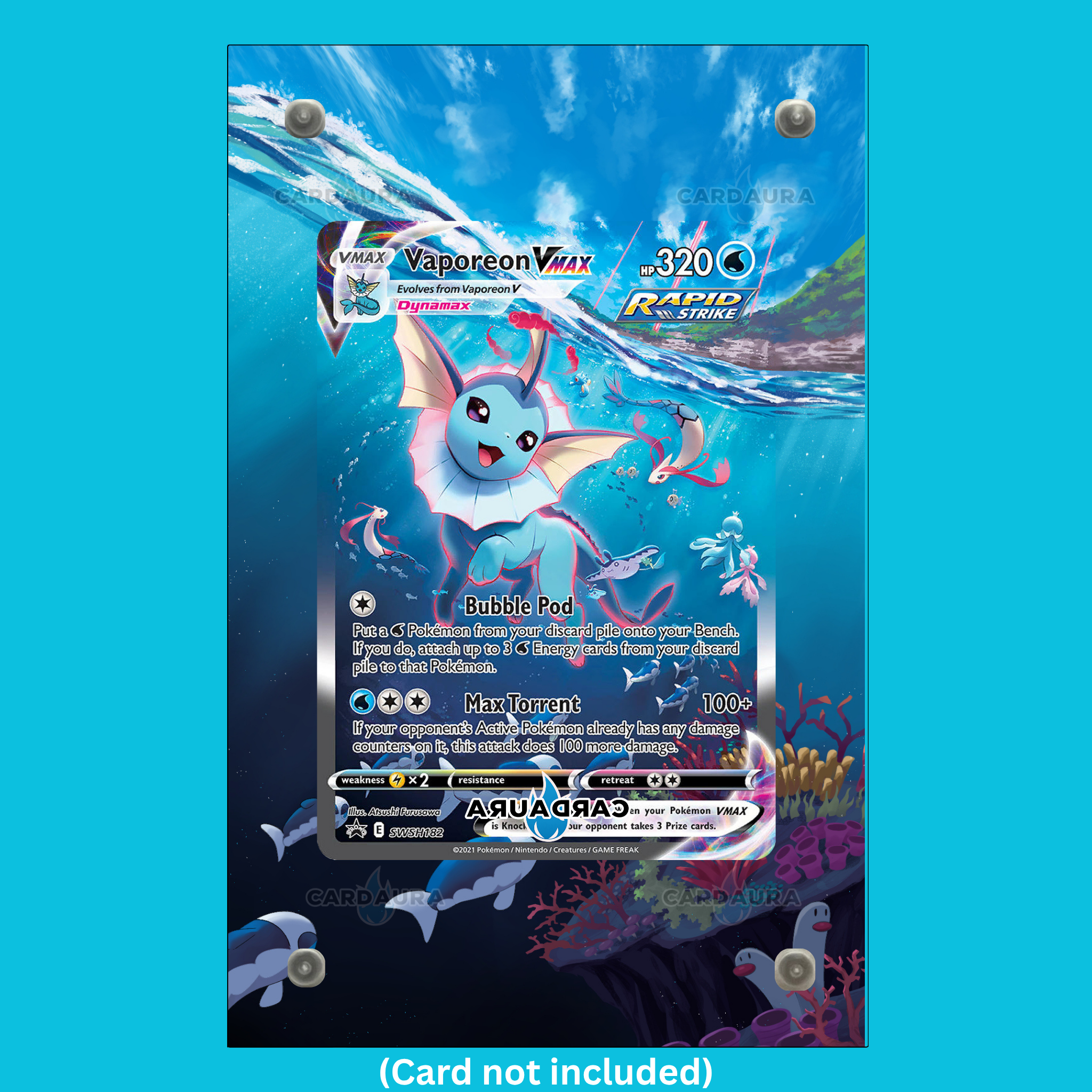 Vaporeon VMAX SWSH 182 Evolving Skies (Ungraded) Display Case