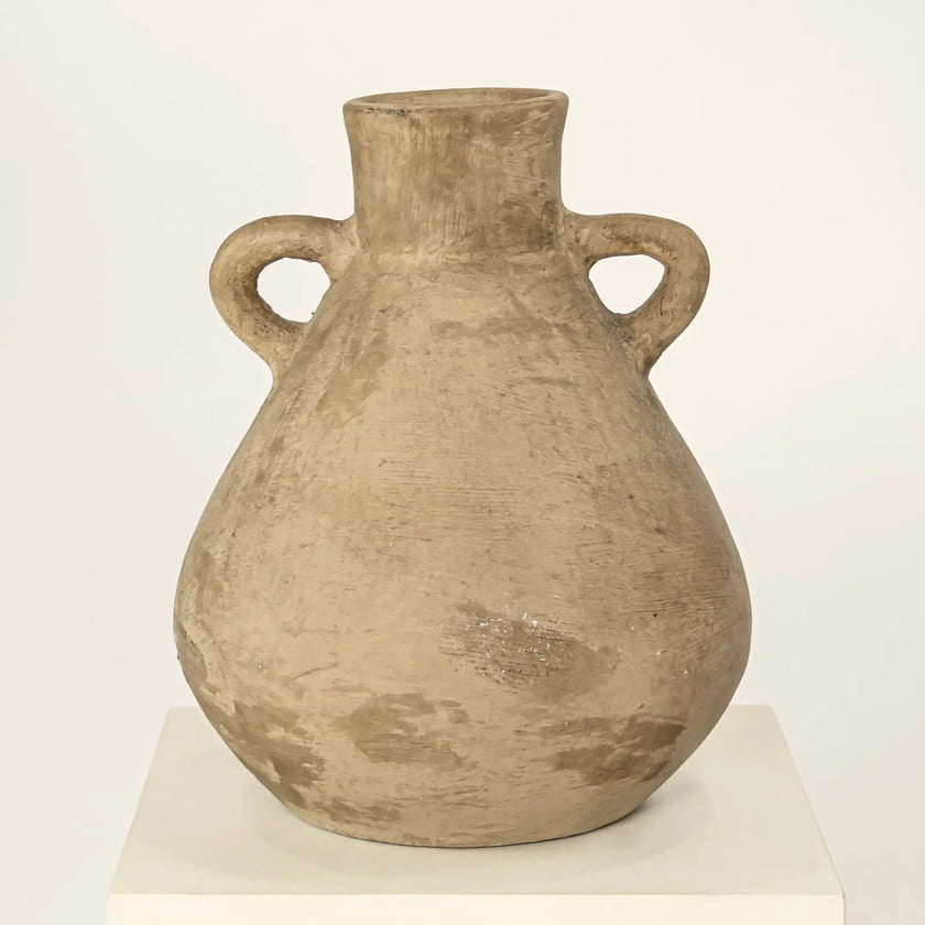 Vase décoratif 2 anses - Taupe