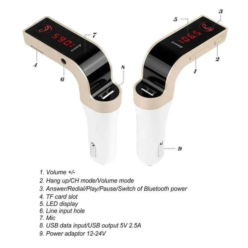 Vehicle Bluetooth Receiver With USB Charger
