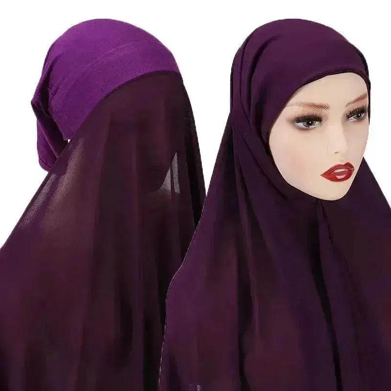 Veiled Arab  Ladies Chiffon Turban Scarf Set